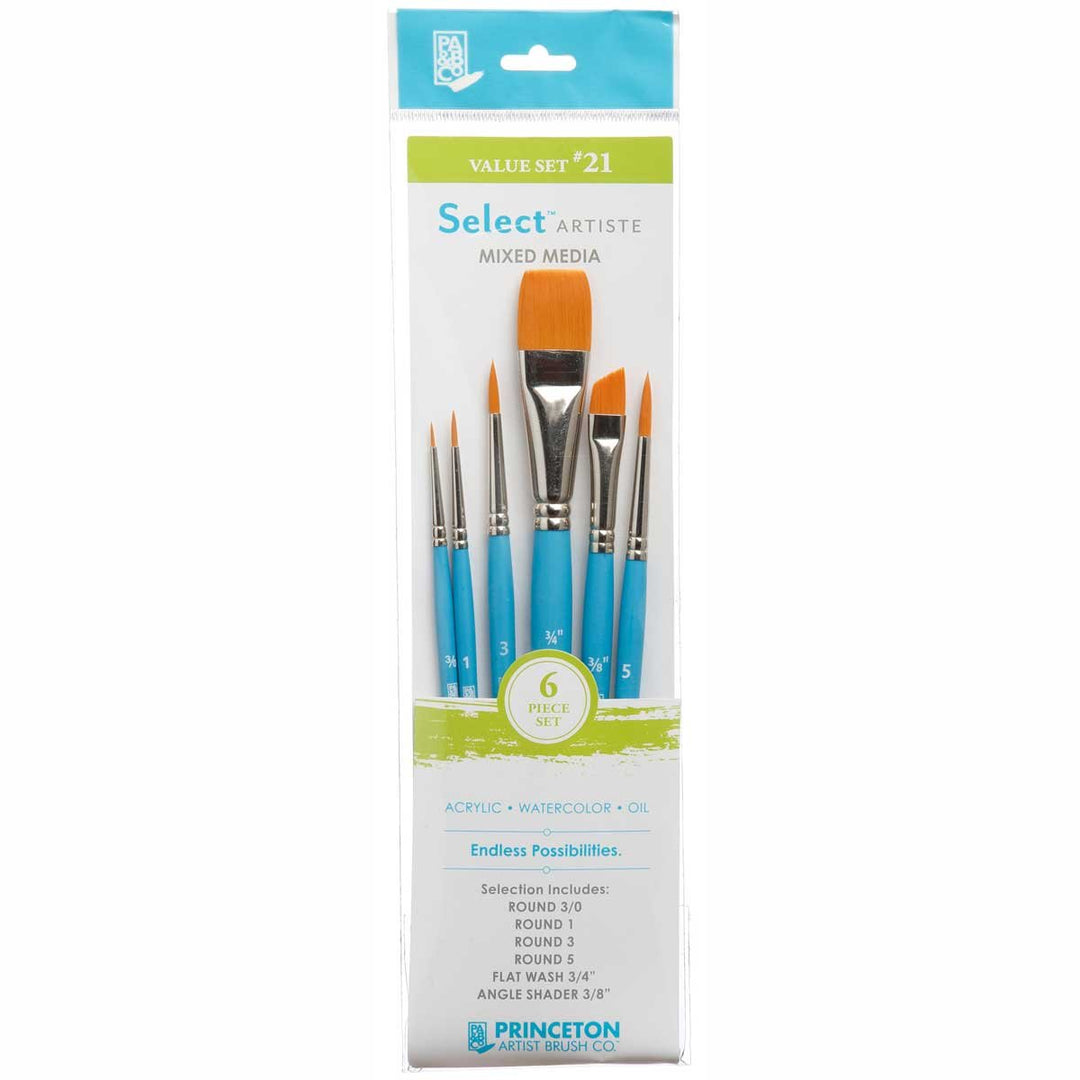 PRINCETON ARTIST BRUSH CO. Princeton Select Artiste, Serie P3750, Pinselset Nr. 22, braun, 122 Set,