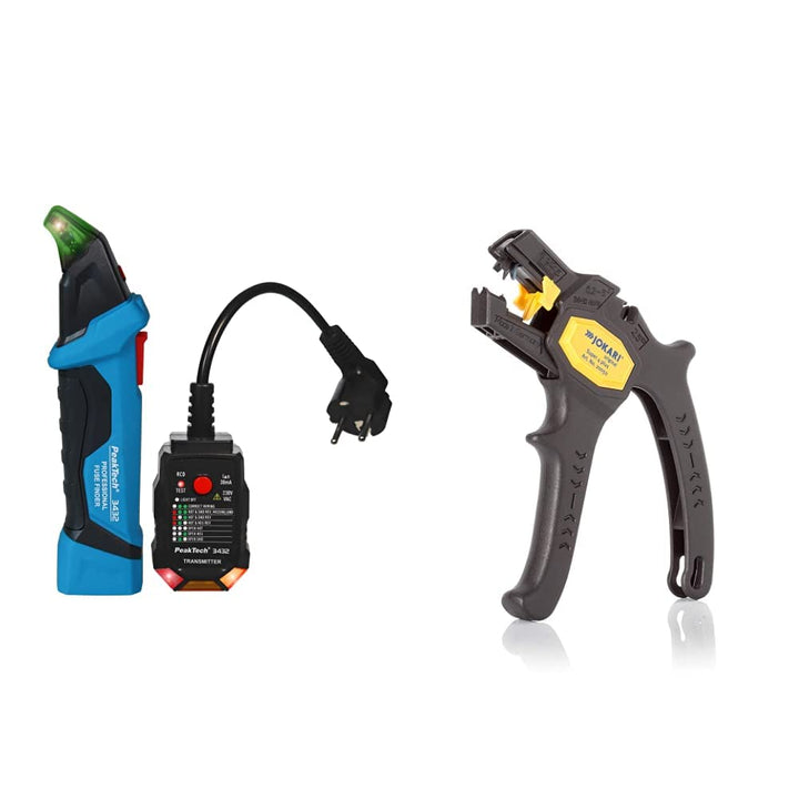 PeakTech 3432 Sicherungsfinder/Stromkreisfinder mit Steckdosentester für 230V Schuko, kontaktlose Su
