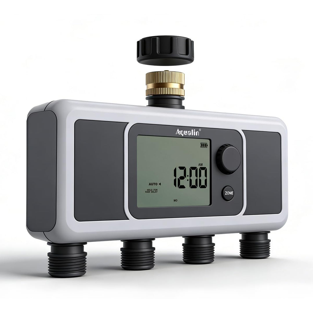 4-Auslass-Wasser-Timer, automatischer Bewässerungsschlauch-Sprinkler-Timer, 4-Zonen-programmierbare