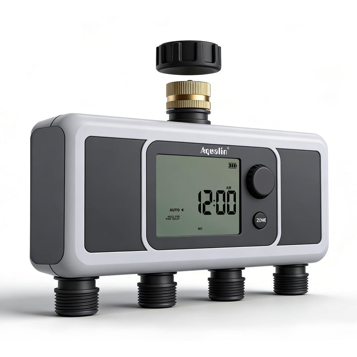 4-Auslass-Wasser-Timer, automatischer Bewässerungsschlauch-Sprinkler-Timer, 4-Zonen-programmierbare