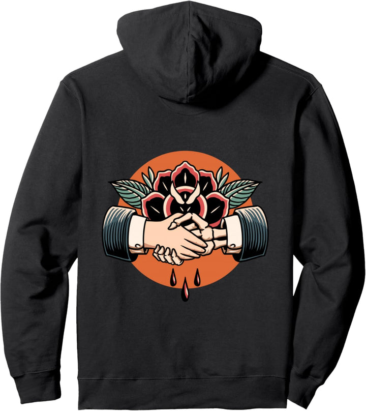 Umgang mit dem Tod Backprint - Traurige Ästhetik Edgy Streetwear Pullover Hoodie