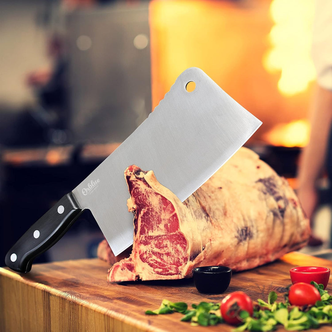 ORBLUE Hackmesser - Chinesisches Kochmesser, Scharfes Küchenmesser, Ideal als Metzgermesser, Fleisch