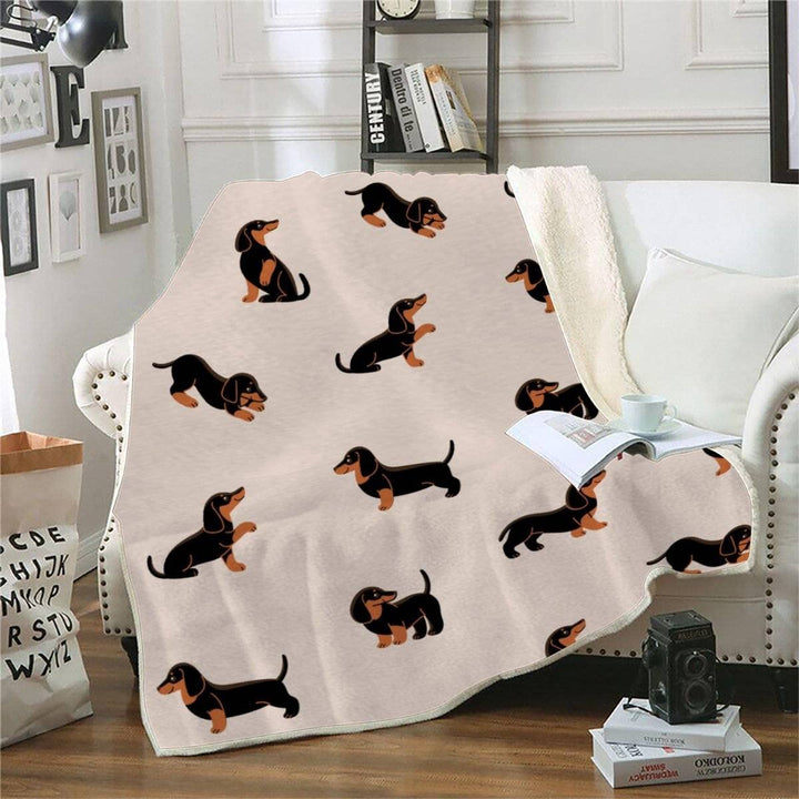 RFFLUX 3D Dackel Kuscheldecke 150x200cm Warmer Winter Weich Cartoon Tier Hund Decke Microfaser Sherp