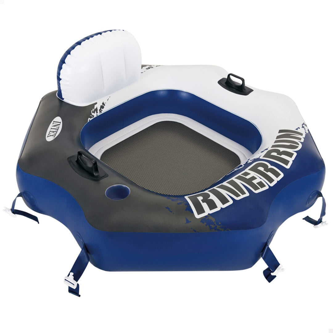 Intex 58854EU - Aufblasbarer Schwimmring River Run, Vinyl, Mehrfarbig, 130x126 cm achteckiger Sessel