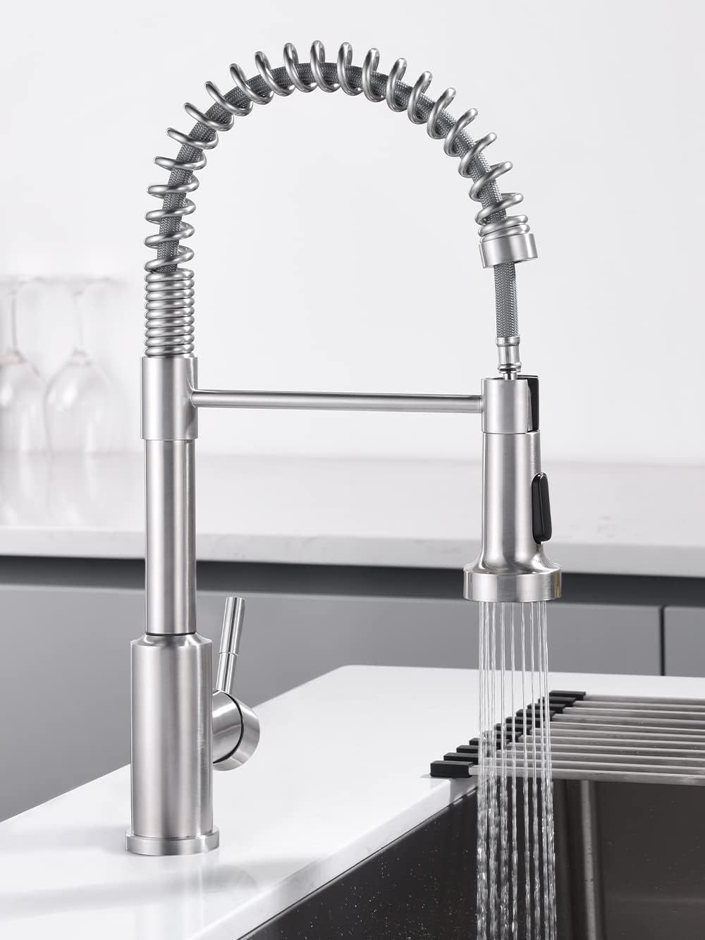 Küchenarmatur mit Brause Ausziehbar, Wasserhahn Küche Spültischarmatur mit Brause 360° Drehbar Armat