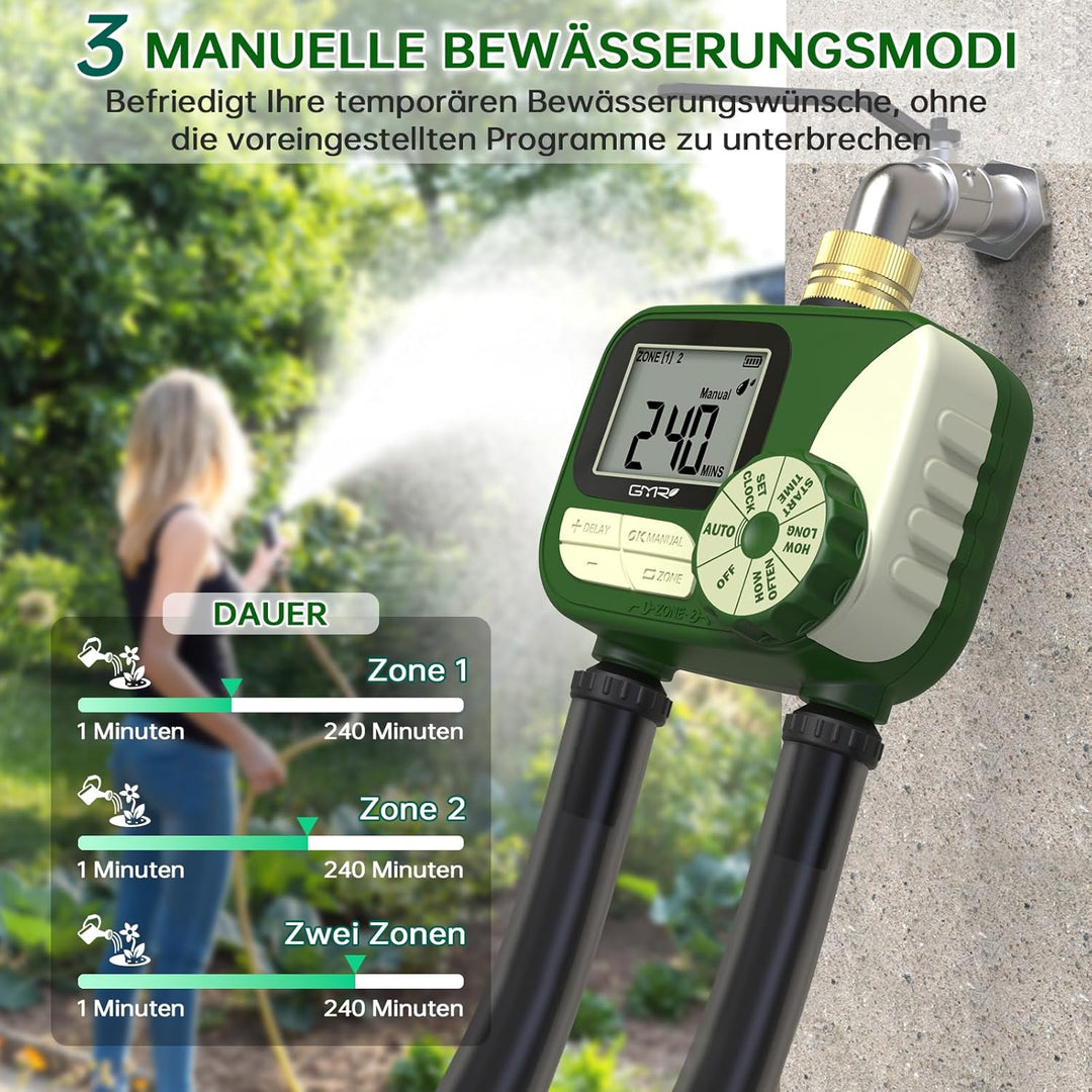 GMR Bewässerungscomputer mit Messingeinlass, Bewässerungssteuerung für Gartenschlauch, Bewässerungsu