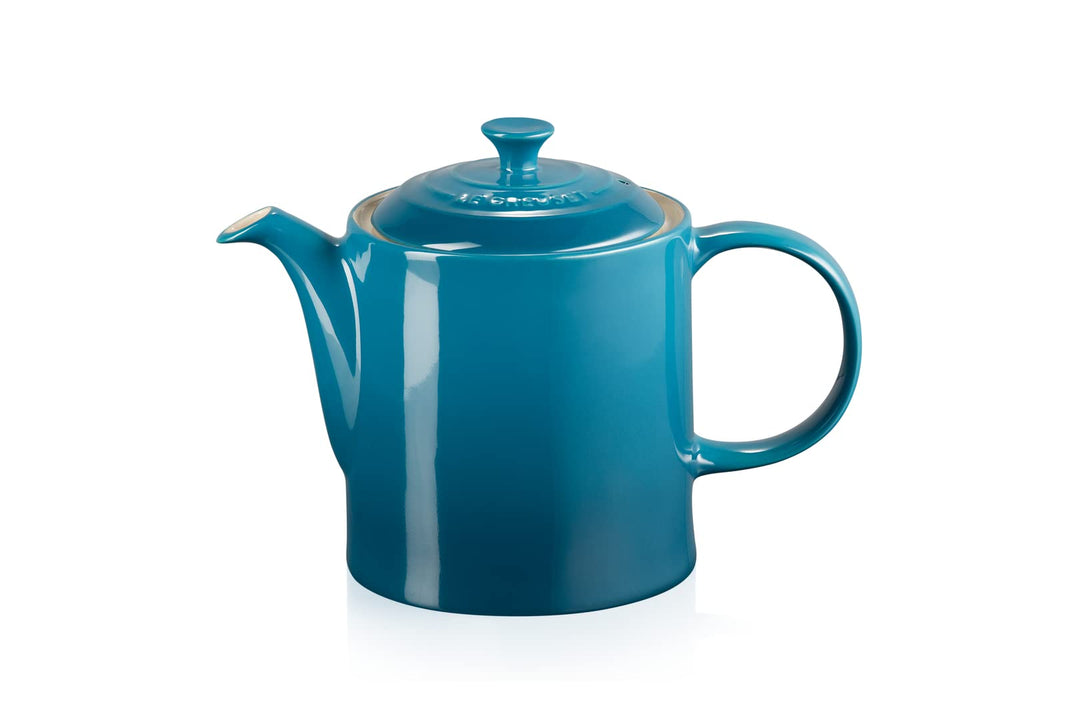 Le Creuset Hohe Kanne aus Steinzeug 1,3 Liter, Steinzeug, Deep Teal, 70703136420000 Ofenrot, Ofenrot