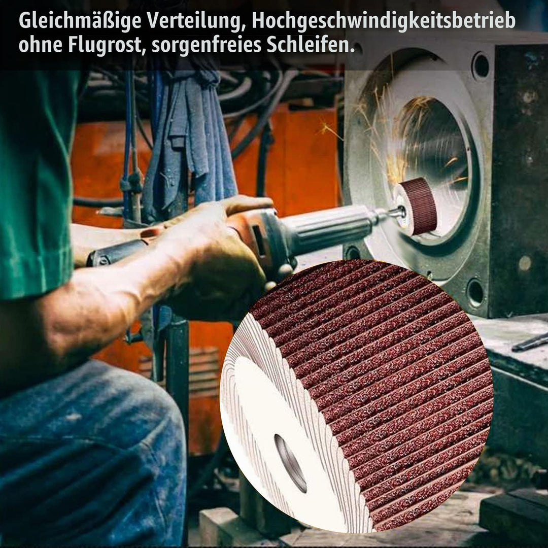 24 Stück Fächerschleifer Lamellenschleifer Holz, Schleifaufsatz für Bohrmaschine Akkuschrauber, Gera