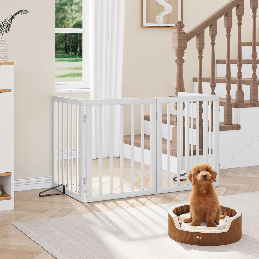 Semiocthome Freistehende Baby- & Haustiergitter aus Bambus, Hunde- und Katzengitter für Türen, Trepp