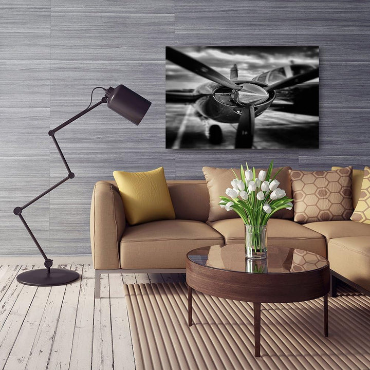 Feeby Frames, Leinwandbild, Bilder, Wand Bild, Wandbilder, Kunstdruck 70x100cm, FLUGZEUG, PROPELLER,