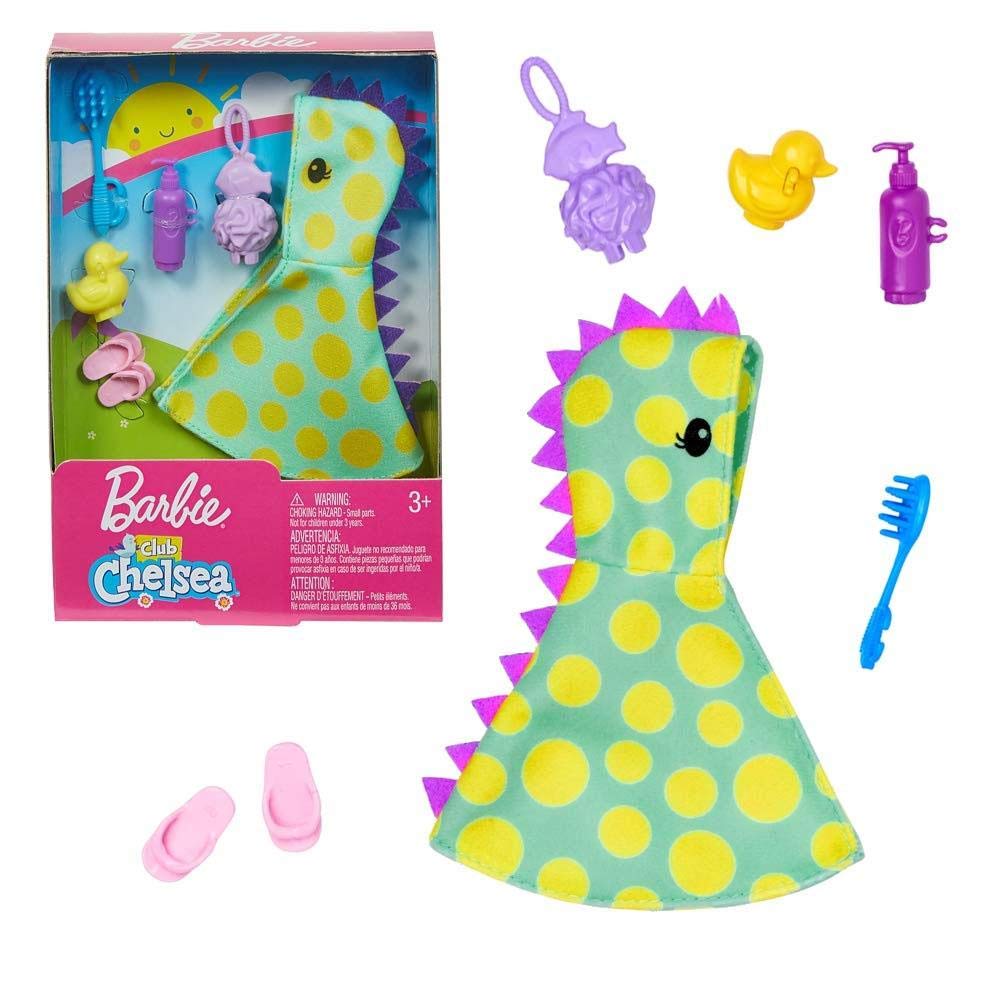 Barbie. GHV61 - Chelsea Mode, Kleid, Kleidung Set Badezeit, Bademantel, Schuhe, Ente, Zubehör Chelse