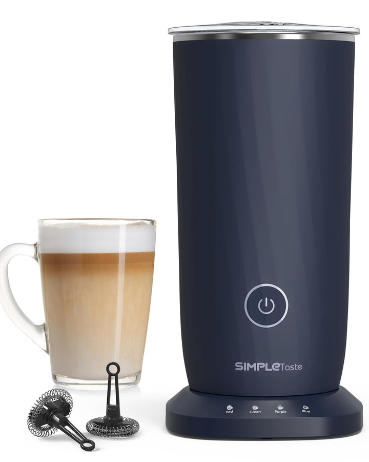 SIMPLETASTE Milchaufschäumer Elektrisch 4-in-1, Heisser & kalter Milchschaum, Milch erwärmen & Kakao