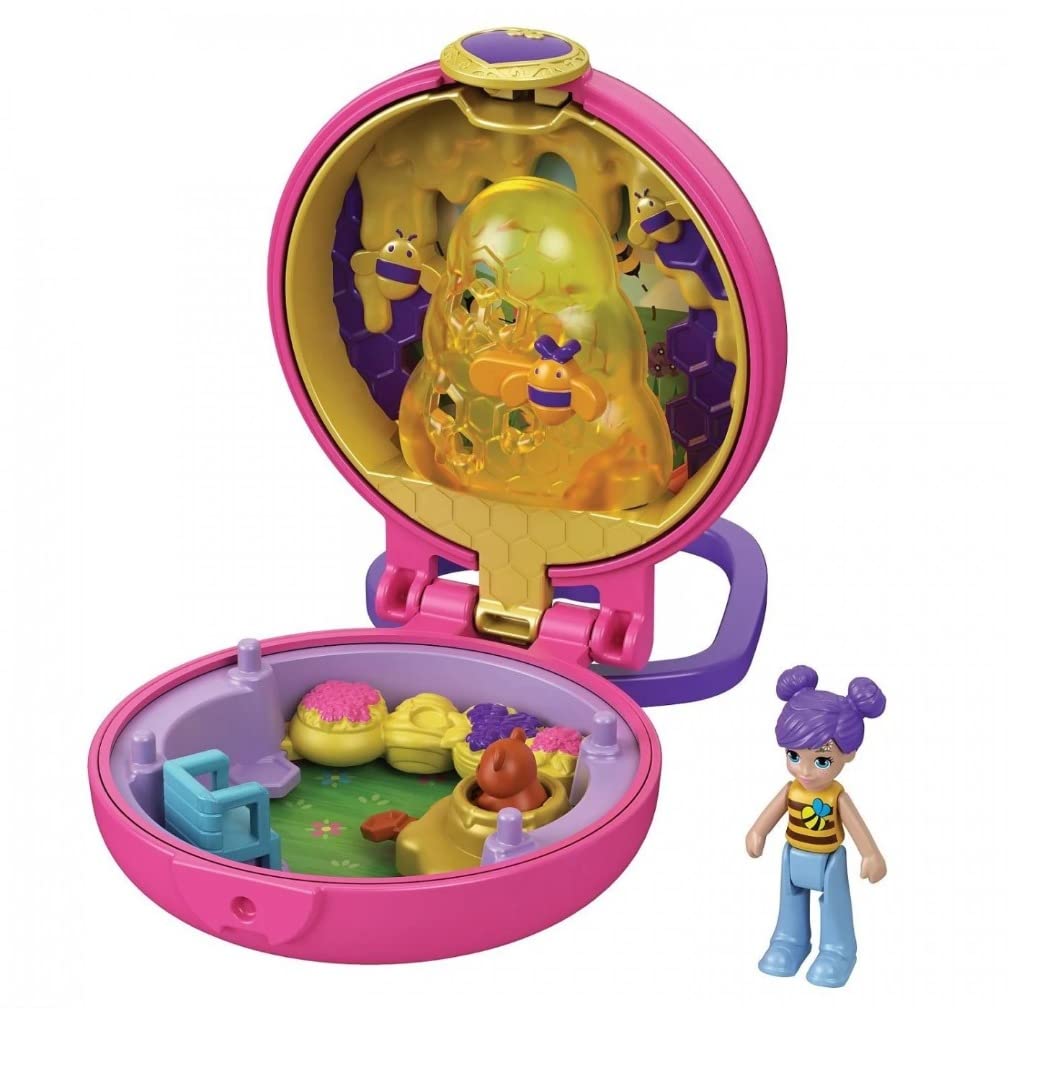 Polly Pocket Imker-Kompakt mit abnehmbarem Bienenstock, Überraschungsoffenbarungen, Foto-Anpassung,