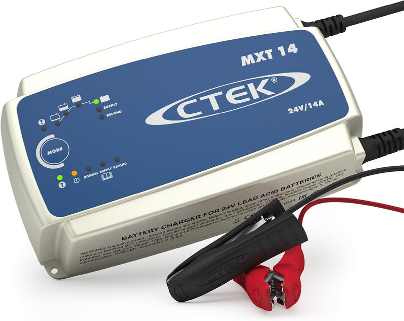 CTEK MXT 14 Professionelles Batterieladegerät 24V und Stromversorgung, Ladegerät für Nutzfahrzeuge,