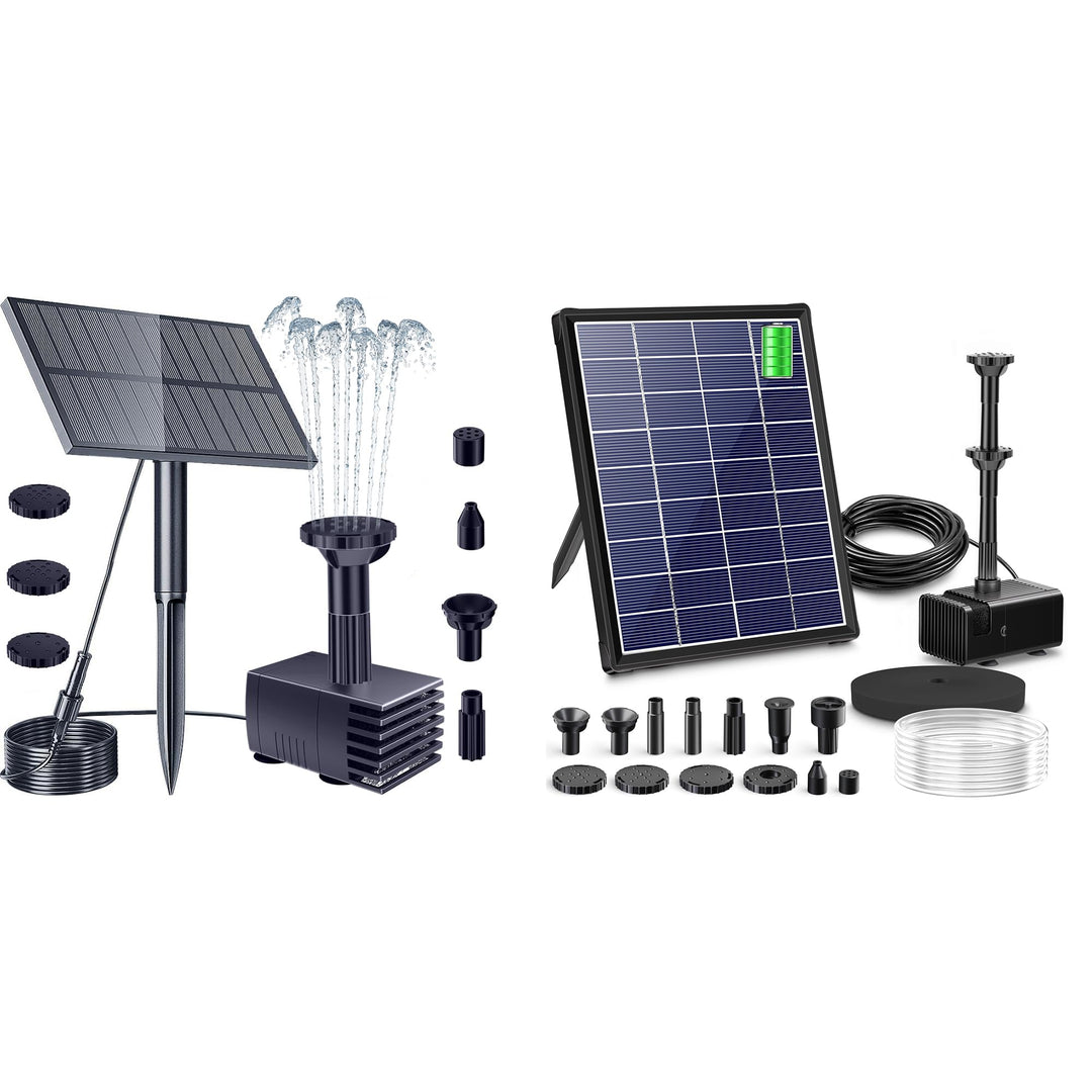 Biling 6W Solar Springbrunnen für aussen mit 3000mAh Batterie und Solarbrunnen für Draussen mit Filt