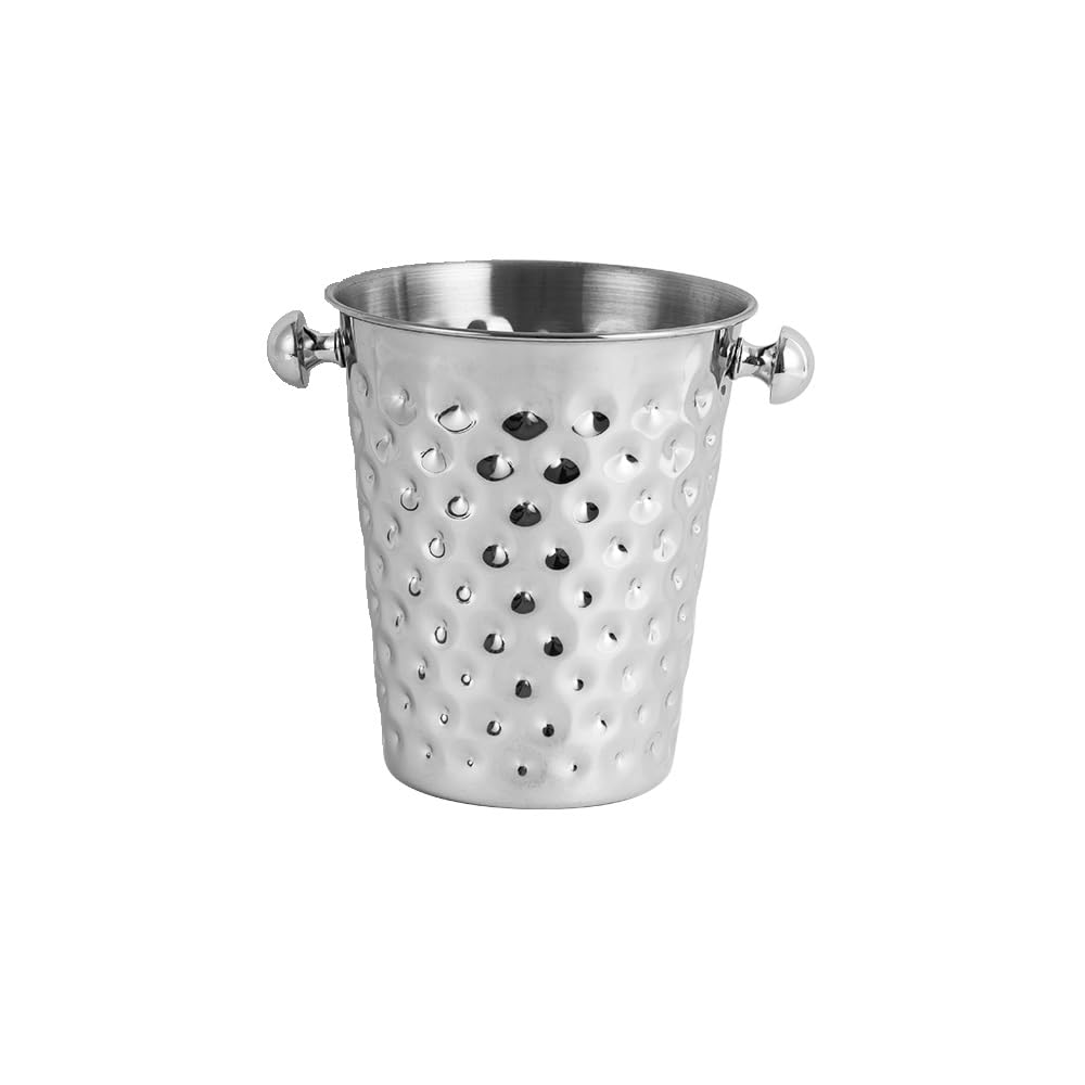 Sektkühler Hammerschlag 7 Liter Silber Edelstahl 19,7 x 23 cm | Flaschenkühler Weinkühler Champagner