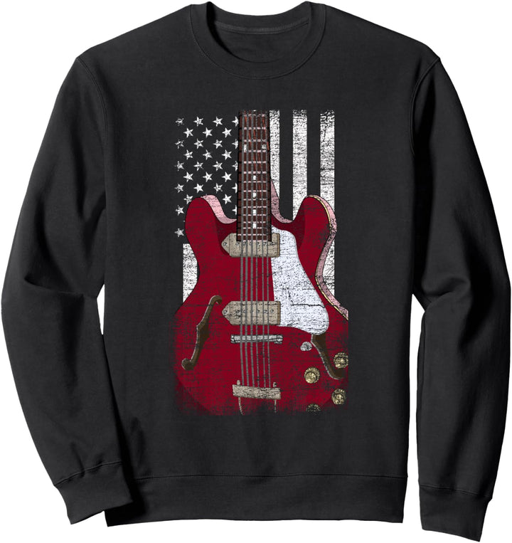 Amerika Flagge Gitarrist Musiker Gitarrenspieler Gitarre Sweatshirt