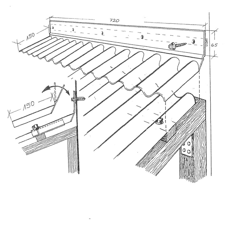 WANDANSCHLUSS FÜR PVC-WELLPLATTEN, PROFIL 76/18 - SINUS-PROFIL, TRANSPARENT, ELASTISCH, 71 CM LÄNGE,