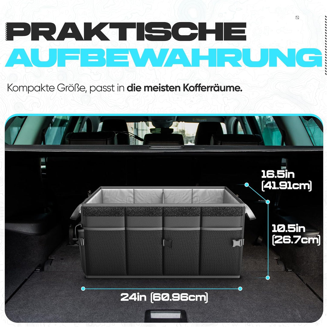 FORTEM Kofferraum Organizer, Kofferraumtasche, Zusammenklappbarer Auto Organizer Kofferraum mit Fäch