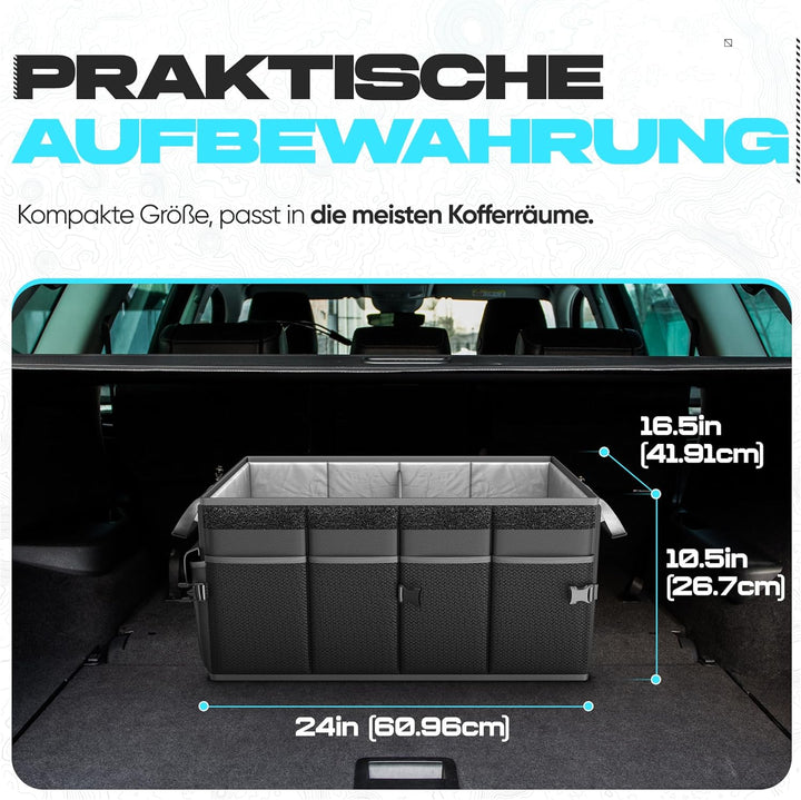 FORTEM Kofferraum Organizer, Kofferraumtasche, Zusammenklappbarer Auto Organizer Kofferraum mit Fäch