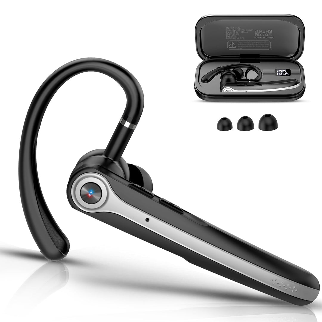 Bluetooth Headset V5.4 Wireless Freisprech Telefon mit CVC 8.0 und ENC Dual Mikrofon, Bluetooth Ohrh