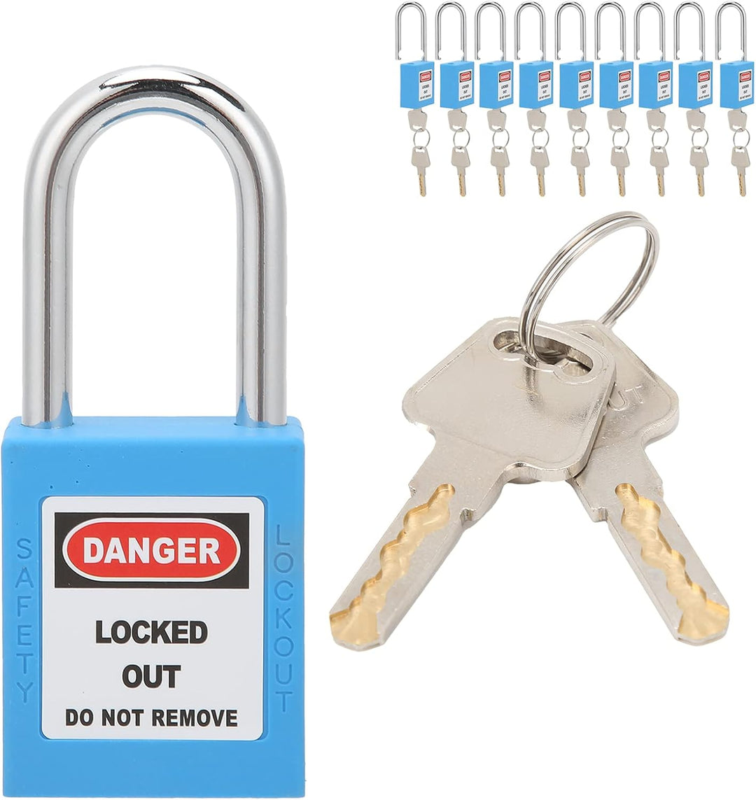 Lockout Tagout Schlösser 10 Sätze Sicherheitsvorhängeschlösser Stahlträgerisoliertes Korrosionsschut
