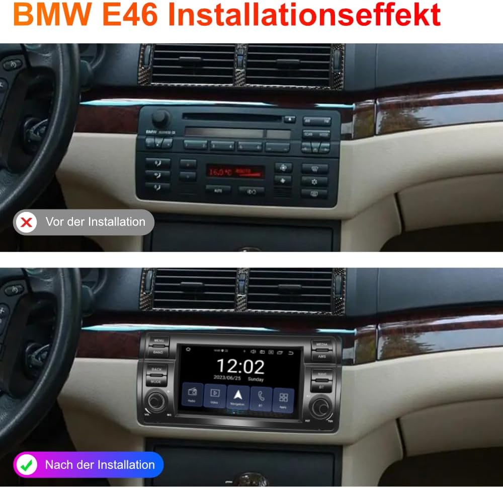 Amaseaudio Android 11 Autoradio, Drahtloses Carplay Android Auto, DSP+, Eingebauter DVD-Player, 1Din
