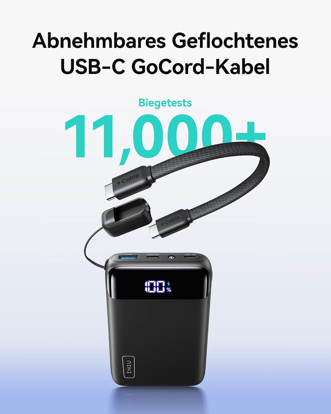 INIU Power Bank, Ultra Klein 20000mAh 22.5W Schnellladefunktion Power Bank, USB-C In&amp;Out Externe Han