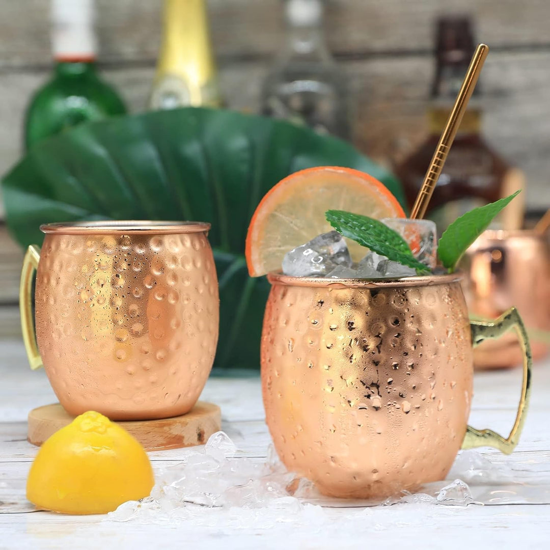 SuproBarware Moscow Mule Kupferbecher, Set mit 2 Moscow Mule-Bechern, Edelstahlbecher, 530 ml, leben