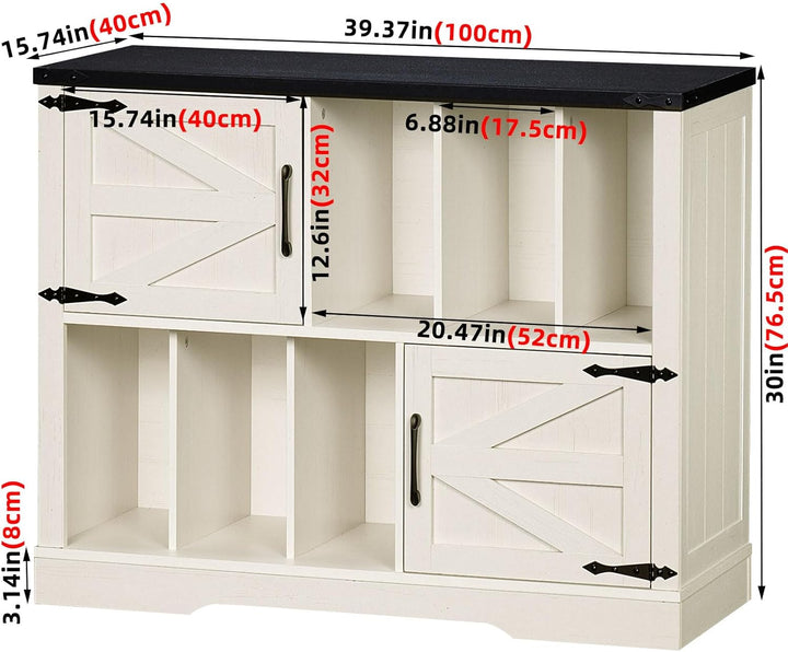 LELELINKY Grosser 1m-Plattenspieler-Ständer mit Aufbewahrung, Plattenständer mit Scheunentür, Platte