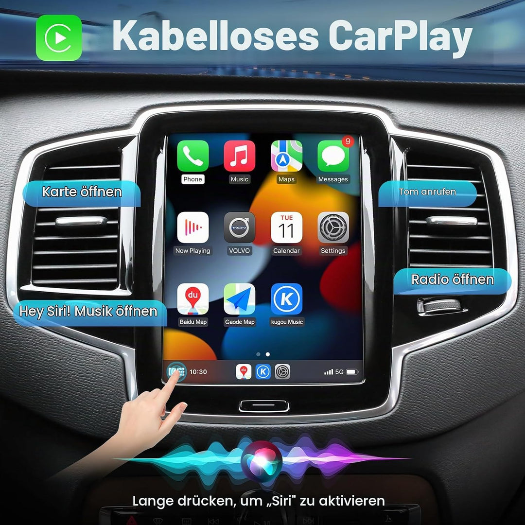 ISUDAR Wireless CarPlay &amp; Android Auto Module for Volvo XC90/XC60/XC40/S90/S60/V60/V40 Full Vertical