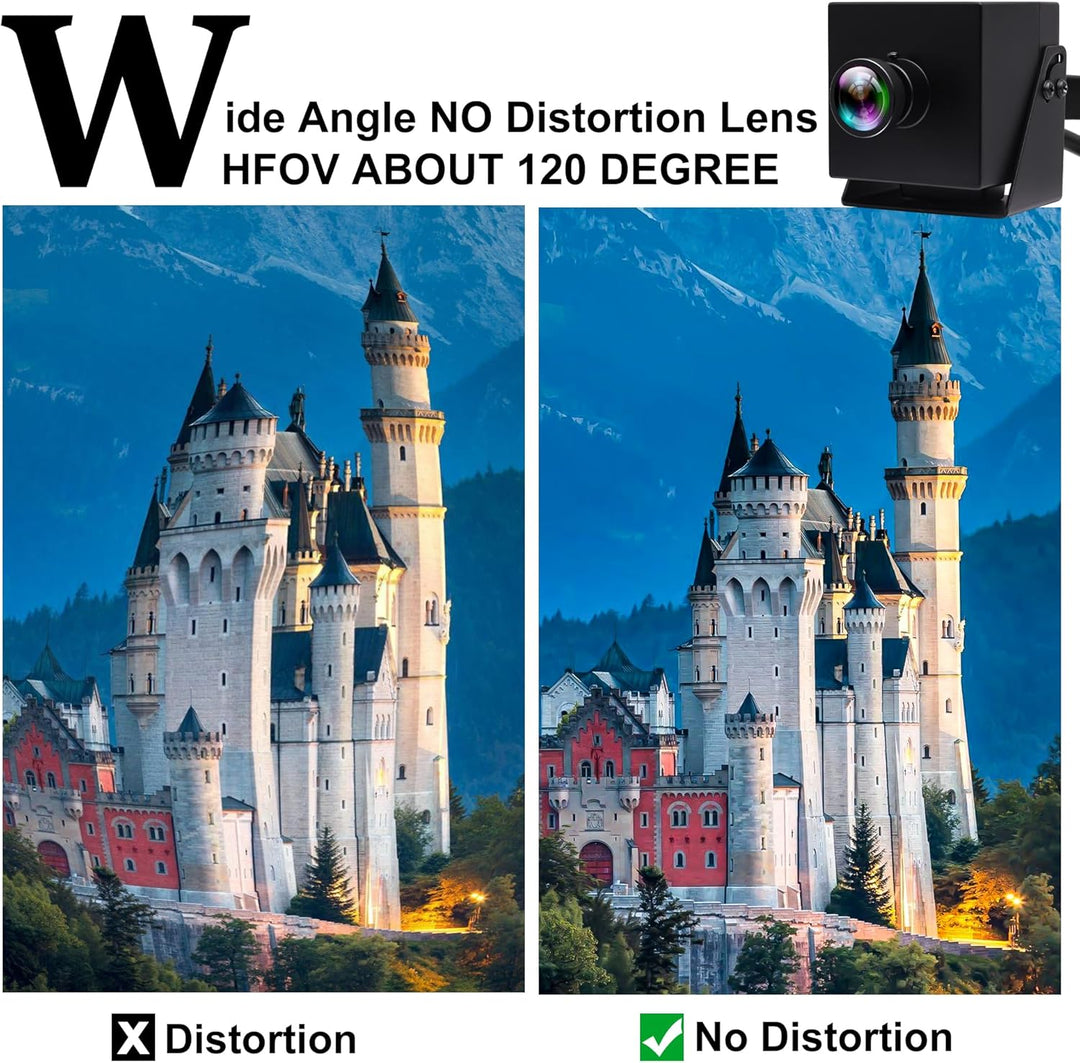 ELP HDMI 4K USB Kamera mit IMX415 Sensor Webcam,Weitwinkel 120 Grad Objektiv ohne Verzerrung USB Kam