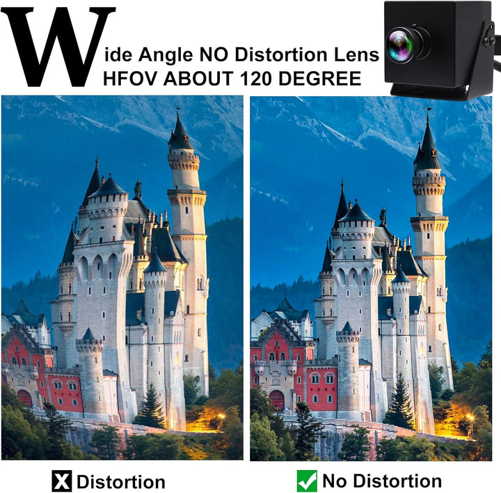ELP HDMI 4K USB Kamera mit IMX415 Sensor Webcam,Weitwinkel 120 Grad Objektiv ohne Verzerrung USB Kam