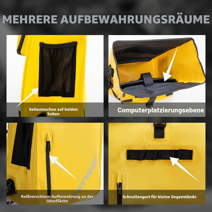 HITWAY 3in1 Fahrradtasche-29L-Geeignet als Umhängetasche - Gepäckträgertasche -Rucksäcke für Radspor