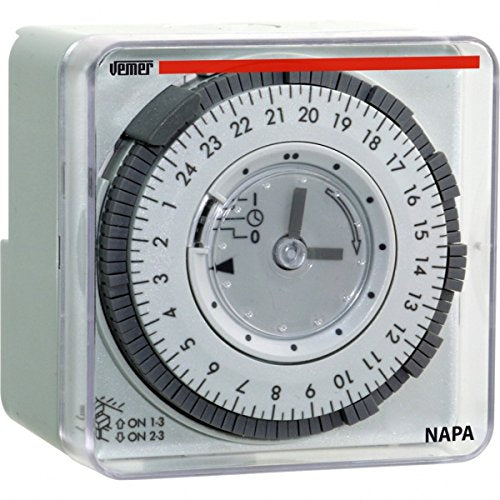 Vemer ve049300 Zeitschalter elektromechanisch napa-ed, Wand oder Panel, hellgrau