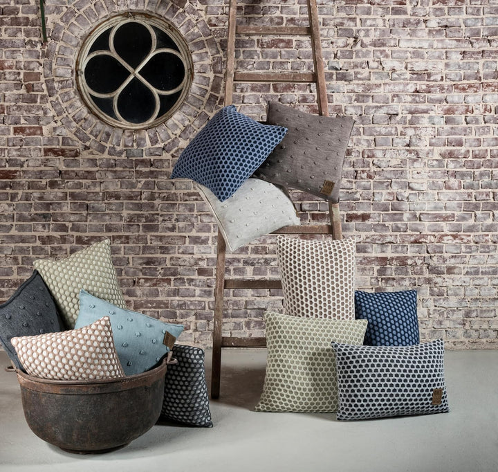 KNIT FACTORY - Mila Kissen - Anthrazit/Grau - 60x40 cm 1 Stück (1er Pack) Antracita/Gris, 1 Stück (1