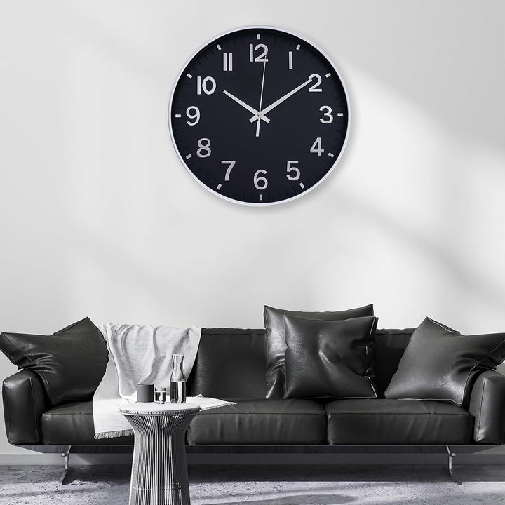 HZDHCLH Funkuhr 30 cm Grosses Ziffernblatt Wanduhr Geräuschlos,Geeignet für Schule, Zuhause, Wanddek