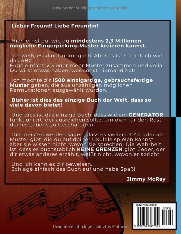 Fingerstyle Ukulele. Unlimited Fingerpicking Patterns Generator für Soprano Ukulele Band 1.: Der sch