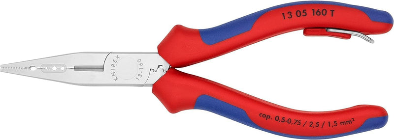 Knipex Verdrahtungszange verchromt, mit Mehrkomponenten-Hüllen, mit Befestigungsöse zum Anbringen ei