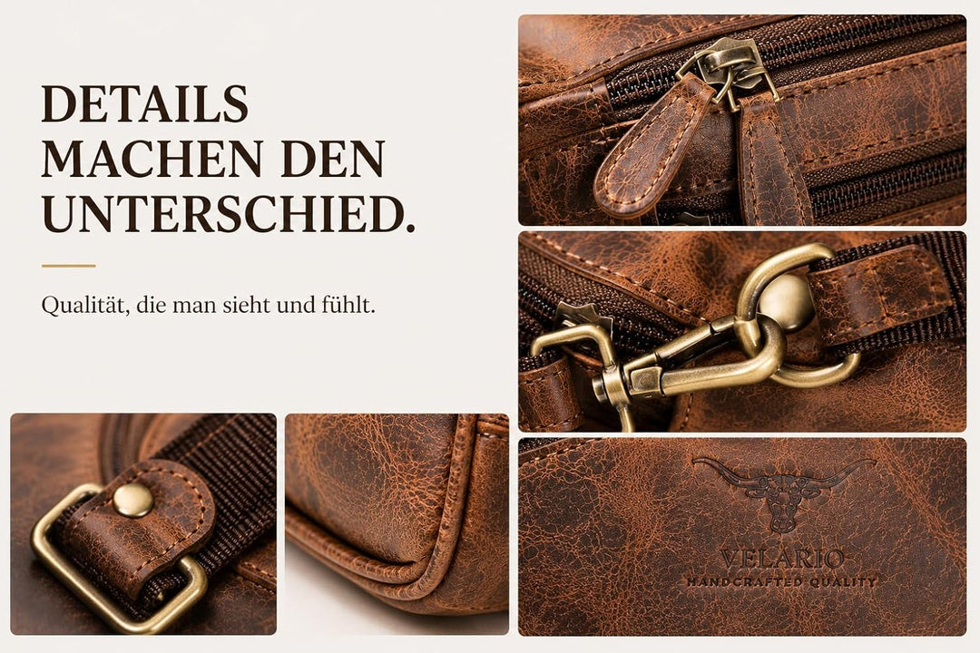 Büffelleder Bauchtasche I Herren, Damen I Echt Leder I Hüfttasche I Tracking