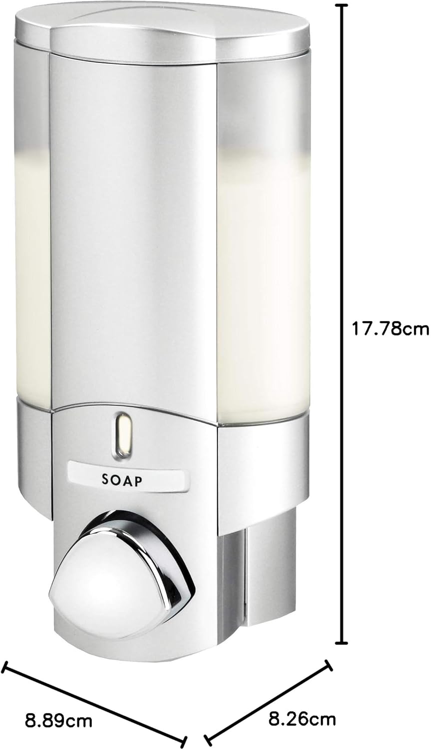 Better Living Aviva Seifenspender für 1 Flasche, Satin Silver 1-Chamber Satin-Silberfarben Satin-sil