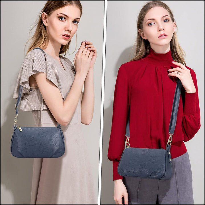 HAWEE Damen Handy Umhängetasche Leder Klein Crossbody Schultertasche mit Verstellbar Abnehmbar Schul