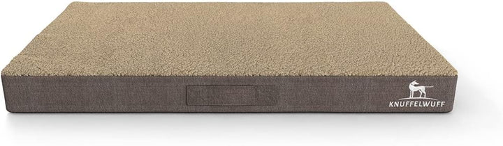 Knuffelwuff orthopädische Hundematte Ellenie aus Teddymaterial und Velours 79 x 60cm Beige, 79 x 60c