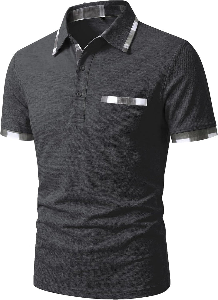 GLESTORE Poloshirt Herren Kurzarm Golf PoloHemd Männer Poloshirts Sommer Polo Hemden T Shirt L Dunke