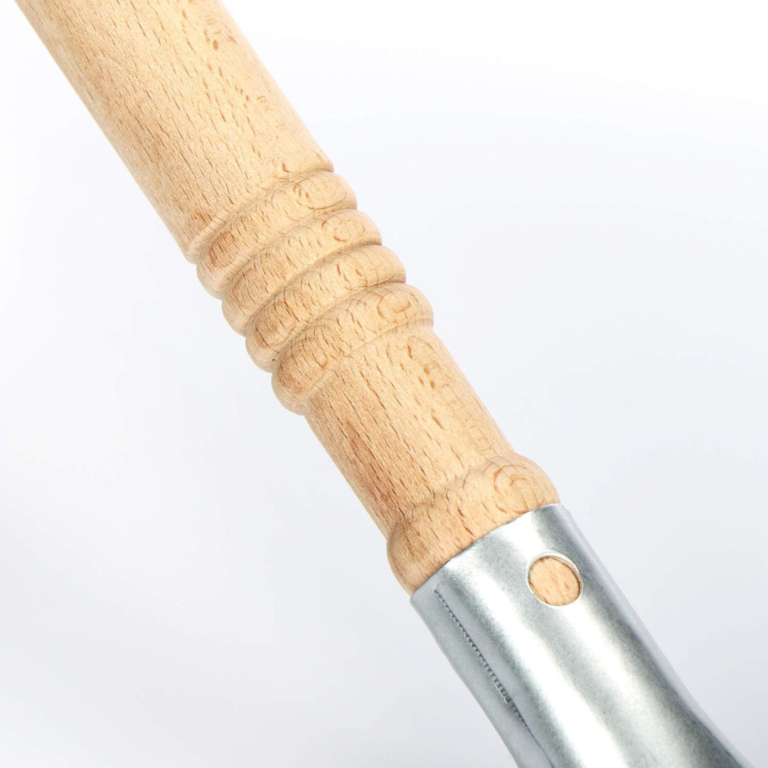 com-four® 2X Kohlenlöffel mit verzinktem Schaufelblatt - Ofenschaufel mit Holzgriff - Kohlenschaufel