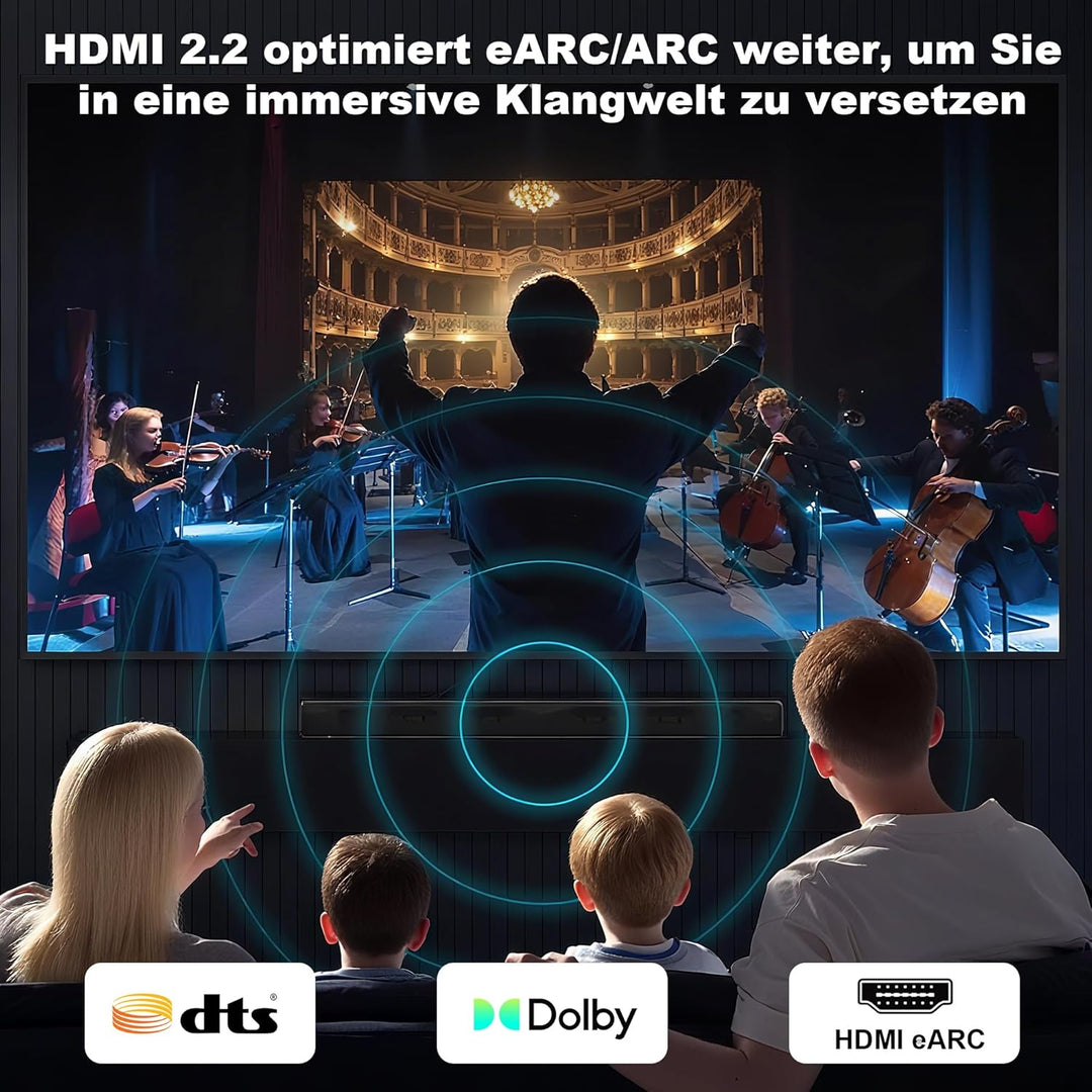 CAKOBLE hdmi 2.2 kabel 0.5m - 96Gbps Ultra Hochgeschwindig | 16K@60Hz, 8K@240Hz, 4K@480Hz | eARC, HD