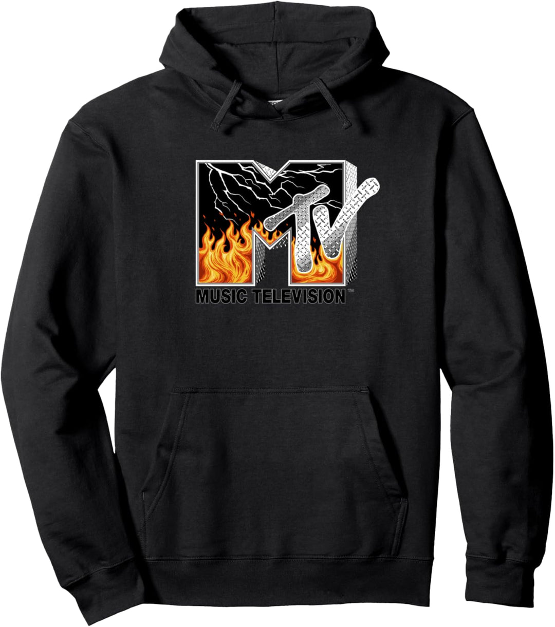 MTV Fire Metal Lightning Logo Pullover Hoodie
