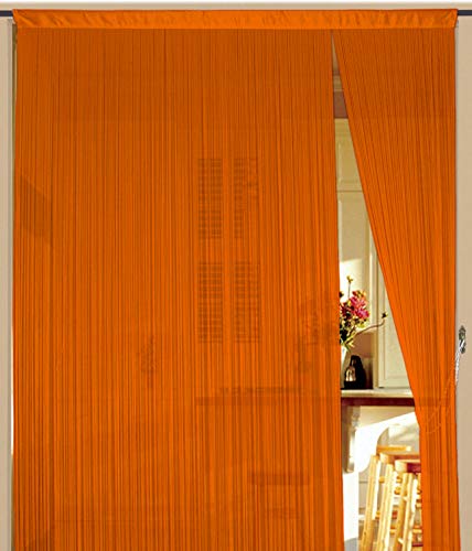 Kaikoon Fadenvorhang Fadenstore Messe B1 schwer entflammbar 90 cm x 240 cm (BxH) orange