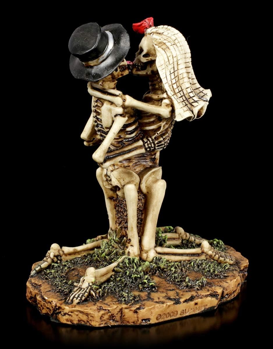 kniendes Skelett Gothic-Brautpaar Figur - Love Never Dies | kniendes Skelett Gothic-Brautpaar Figur