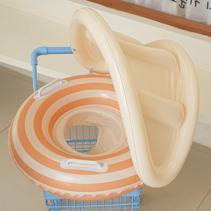 Baby Schwimmreifen Mit Sonnendach - Kleinkinder Schwimmhilfe Aufblasbar - Schwimmring Mit UV-Schutz